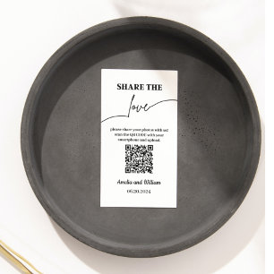 Share the love photo sharing with QR code Enclosure Card