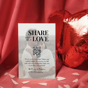 Share the love QR code wedding photo sharing  Enclosure Card