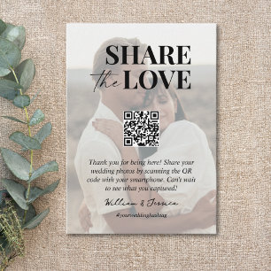 Share the love QR code wedding photo sharing Enclosure Card