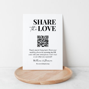 Share the love QR code wedding photo sharing Enclosure Card