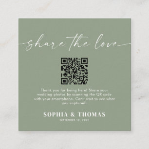 Share The Love QR Code Wedding Photo Sharing Enclosure Card