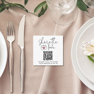 Share The Love Scan QR Code Wedding Table Enclosure Card