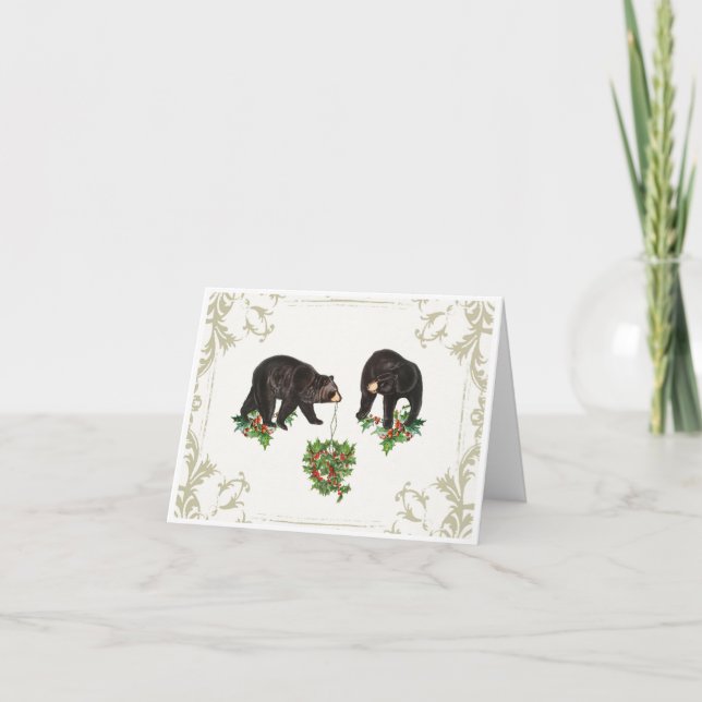 Share the Love Vintage Bear Christmas Holiday Card (Front)