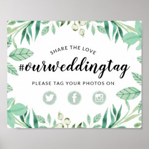 Share the Love Wedding Hashtag Social Media Sign