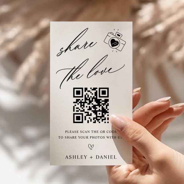 Share the Love Wedding QR Code Enclosure Card (Creator Uploaded)