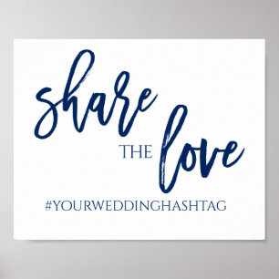 Share the Love Wedding Sign   8x10   Navy Blue