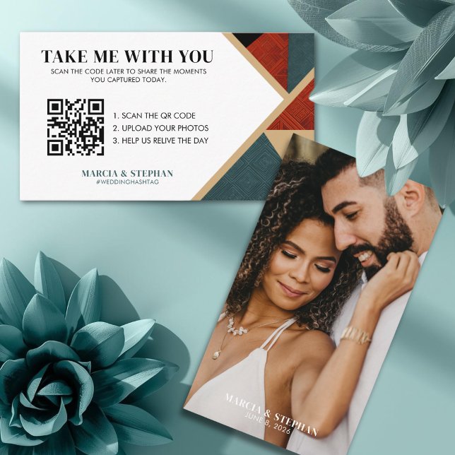 Share The Memories QR Code Wedding Card (Share The Memories QR Code Guest Card)