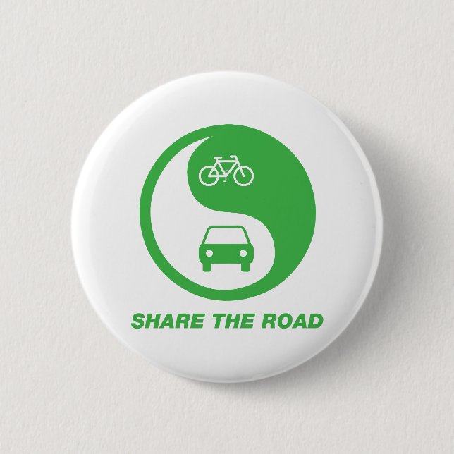 Share the Road 2 Inch Round Button (Front)