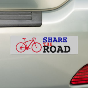 share the road ~ biking bumper sticker