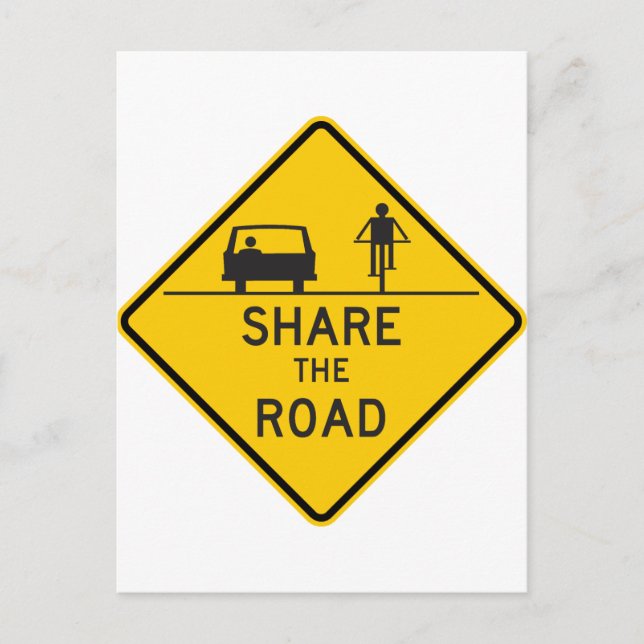 Share the Road Highway Sign Postcard (Front)
