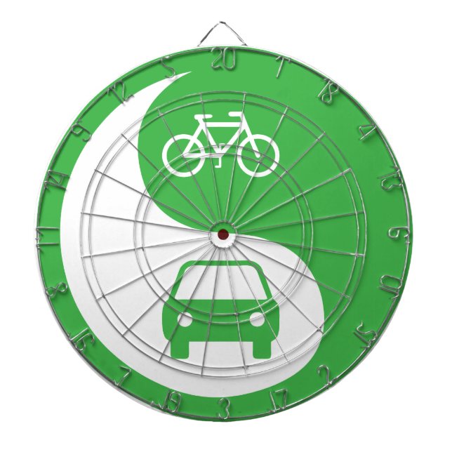 Share the Road Yin Yang Dartboard (Front)