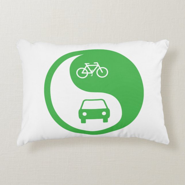 Share the Road Yin Yang Decorative Pillow (Front)