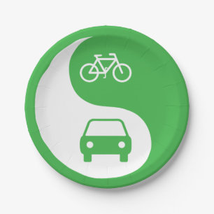 Share the Road Yin Yang Paper Plate