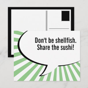 share the sushi postcard