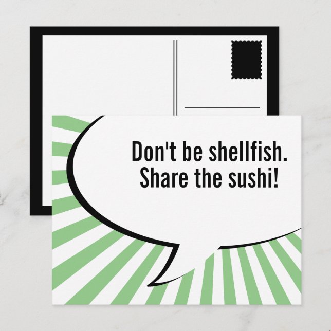 share the sushi postcard (Front/Back)