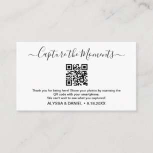 Share Wedding Photo Moments QR code Customizable Enclosure Card