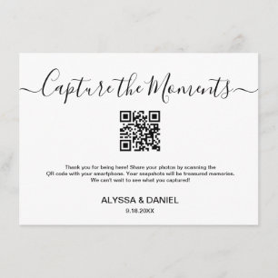 Share Wedding Photo Moments QR code Customizable Enclosure Card