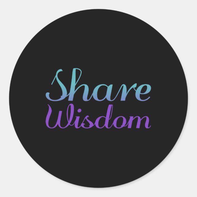 Share Wisdom Suicide Prevention Depression Awarene Classic Round Sticker (Front)