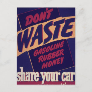 Share Your Car - Vintage Postcard