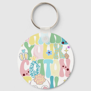 share your cotton tail, retro, vintage keychain