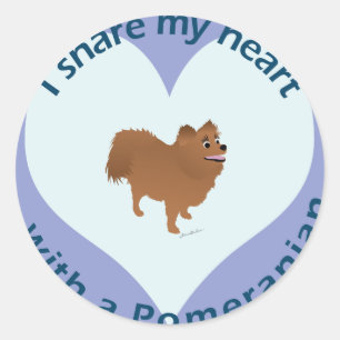 Share Your Heart - Pomeranian Classic Round Sticker