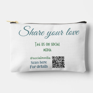 Share your love tag snap social media add q r code accessory pouch