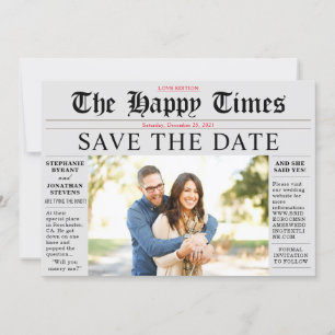 Share your News Save The Date Grey Photo Wedding Invitation