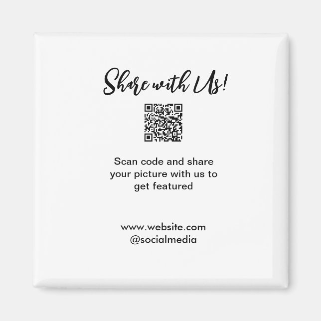 Share your picture scan QR code add website email  Magnet (Front)