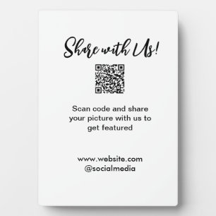 Share your picture scan QR code add website email Plaque