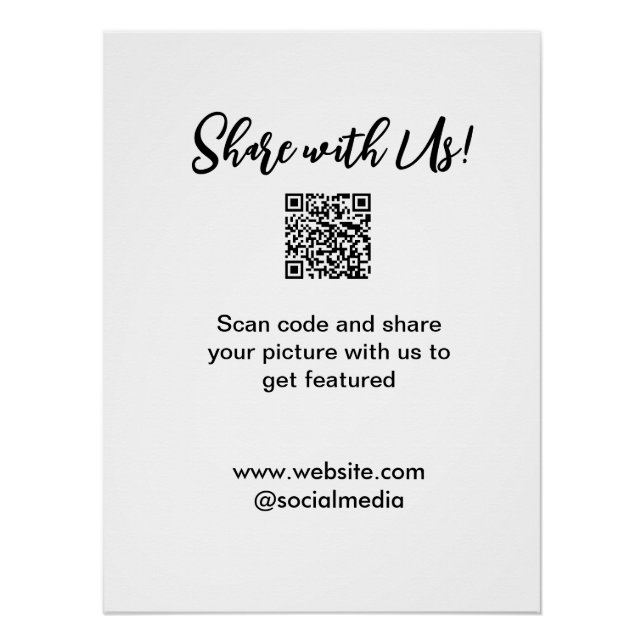 Share your picture scan QR code add website email  Poster (Front)