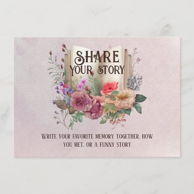 Share Your Story Birthday Party Activity Card (Front)