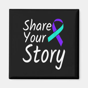 Share Your Story Suicide Prevention Ribbon Awarene Magnet