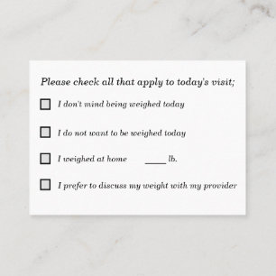 Shared Decision Making for Weigh-Ins Business Card