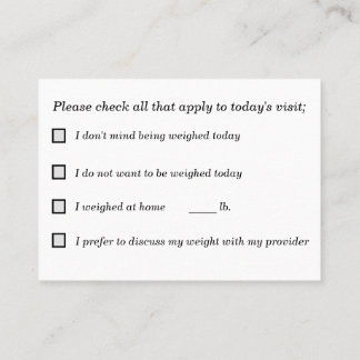 Shared Decision Making for Weigh-Ins Business Card