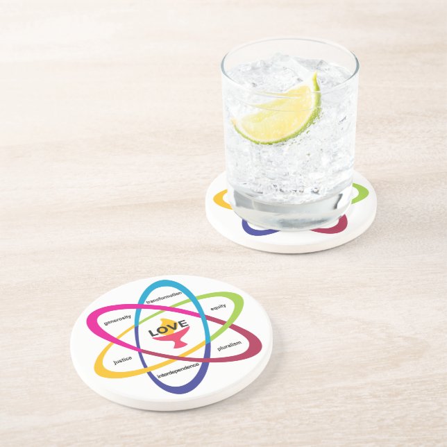 Shared Values Atom - Unitarian Universalist Associ Coaster (Side)