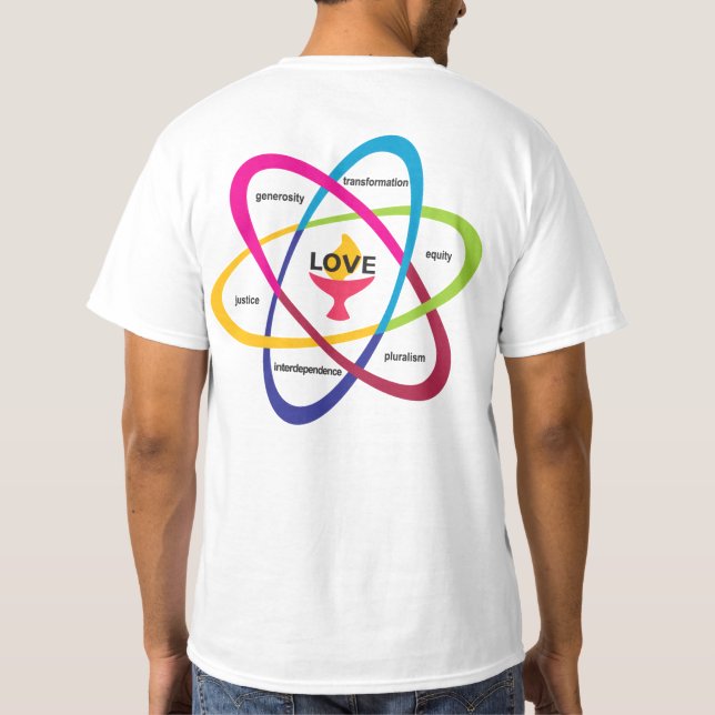 Shared Values Atom - Unitarian Universalist Associ T-Shirt (Back)