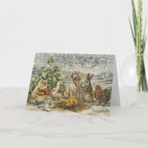 Shared Warmth Whimsical Farmhouse Animals Campfire Card