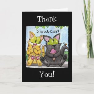 Sharedy Cats -Silly and Tig Thank You Card