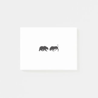 Shares Bear Bull Stock Exchange Post-it Notes