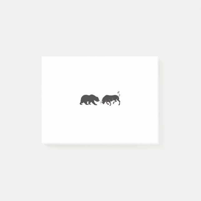 Shares Bear Bull Stock Exchange Post-it Notes (Front)