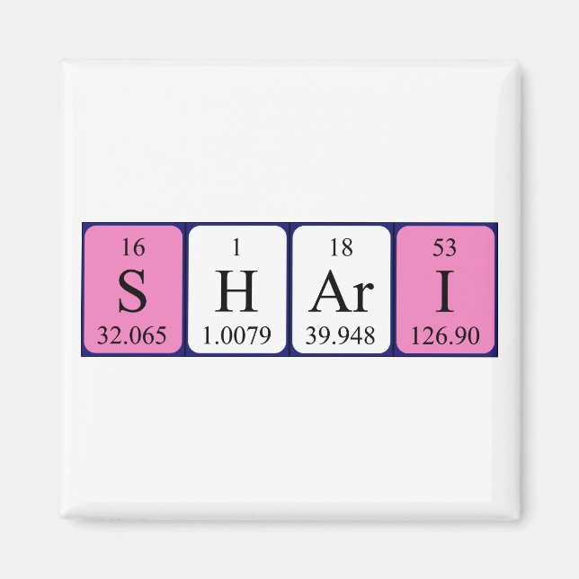 Shari periodic table name magnet (Front)
