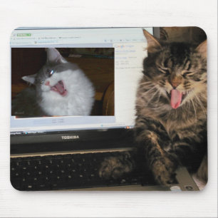 Sharing a laugh on video chat mouse pad