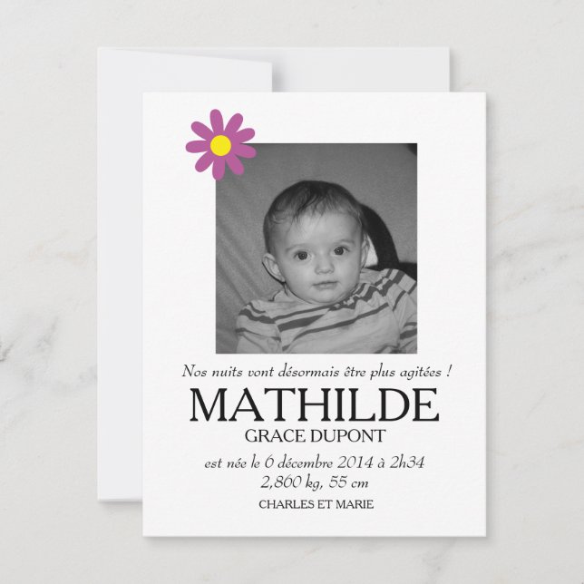 Sharing Birth - Girl Announcement (Front)