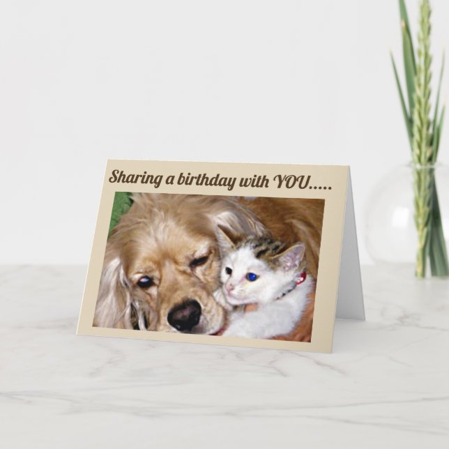 **SHARING BIRTHDAYS** IS LIKE A "GREAT BIG HUG" CARD (Front)