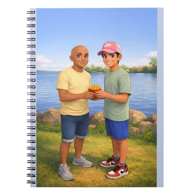 Sharing fries by the lake notebook (Front)