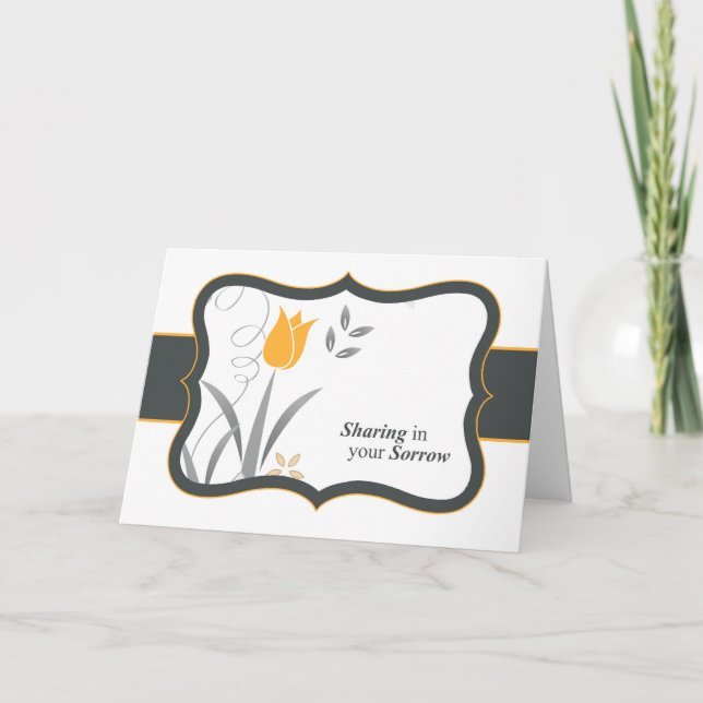 Sharing In Your Sorrow Sympathy In Black And Gold Card (Front)