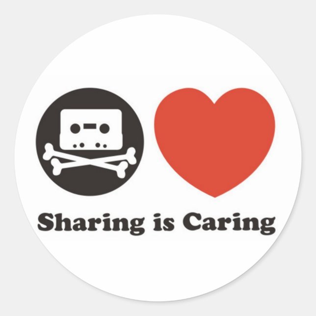 Sharing is Caring Classic Round Sticker (Front)