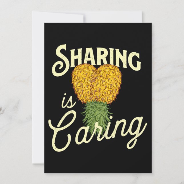 Sharing Is Caring Upside Down Pineapple Swinger Li Invitation (Front)