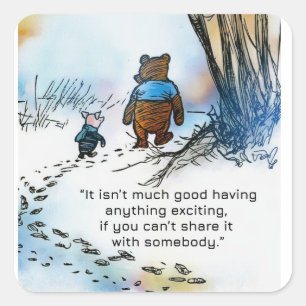 Sharing is Good - Pooh Square Sticker