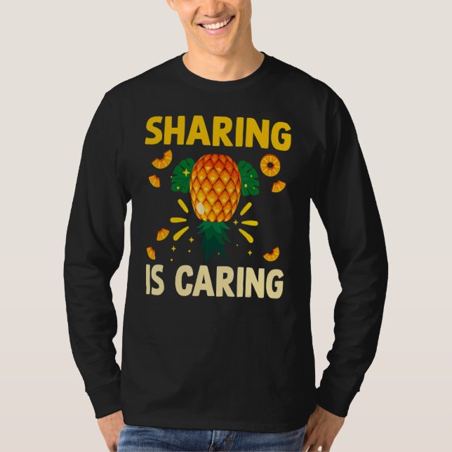 Sharing 's Caring Upside Down Pineapple Swinger T-Shirt (Front)